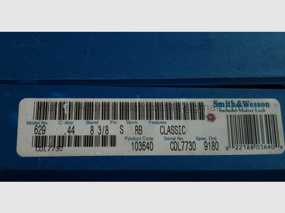Smith & Wesson 8 3/8 Barrel M. 629 .44 Classic