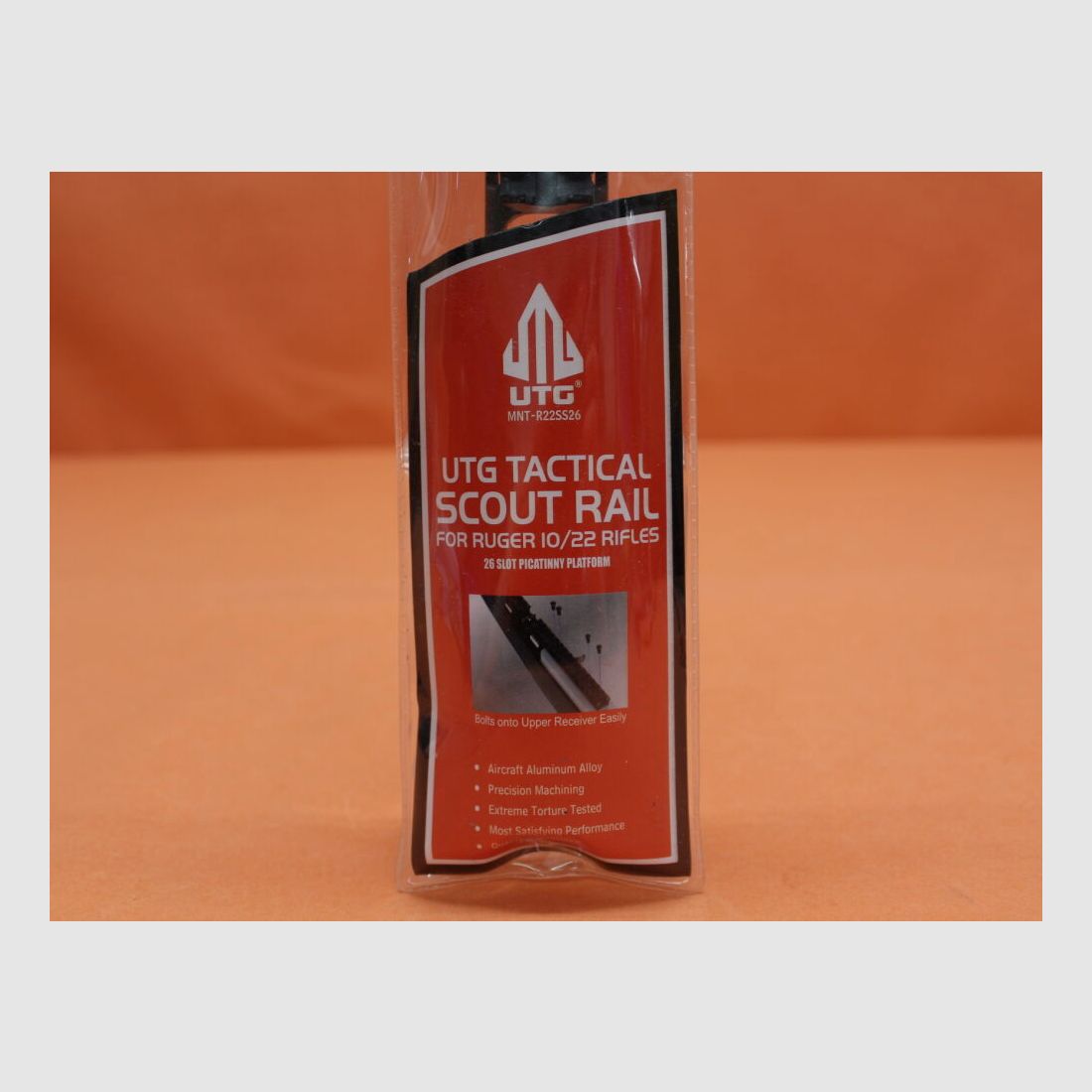 UTG - Leapers Ruger 10/22 : Rail de scout tactique UTG (MNT-R22SS26) Alu Noir / Rail de montage Picatinny BL=298mm