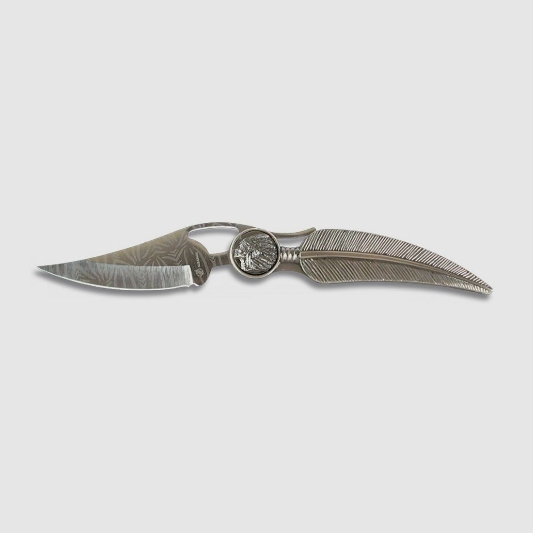 großes stylisches Taschenmesser Design Feder