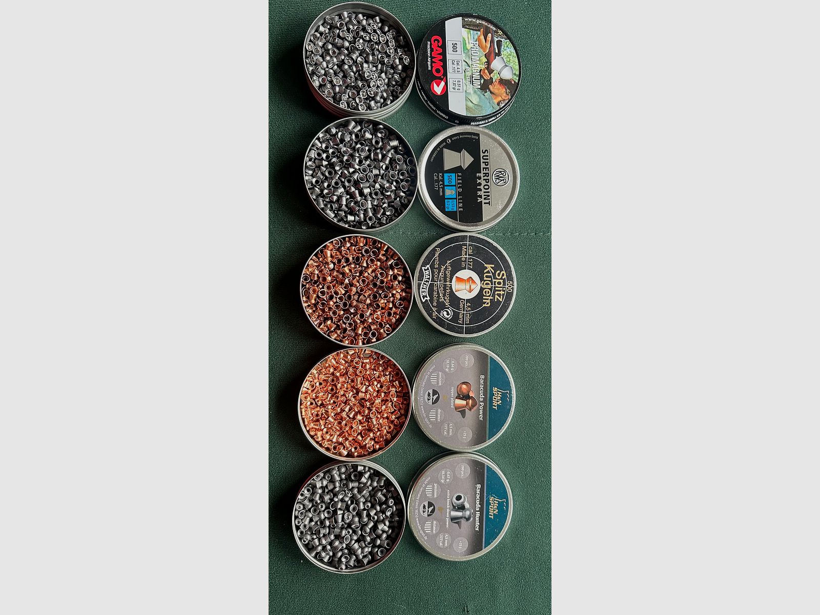 Munizioni per carabina ad aria compressa 4,5mm, cal.177