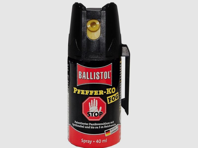 40ml Hochw. Pfefferspray K.O. FOG Sprühnebel – 11 % OC / 2,5 Mio. Scoville v. Ballistol - Abwehr