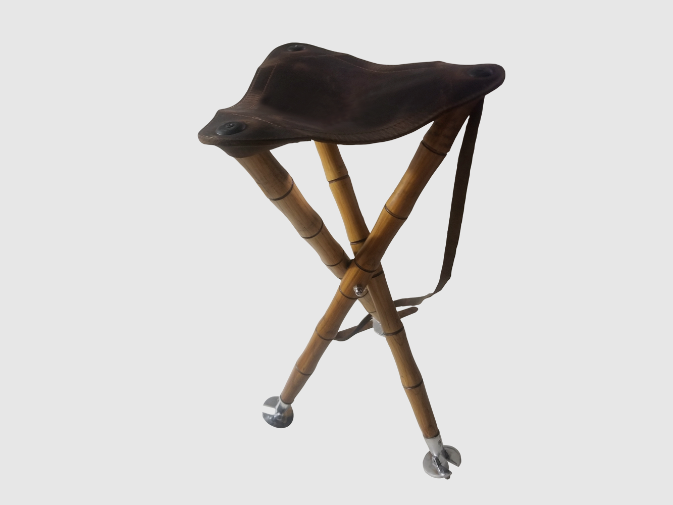 Eisport Drewniane Siedzenie w Skórze 3 Nogi 65 cm.