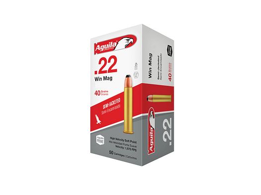 AGUILA	 .22 WIN MAG 40 GR SOFT POINT