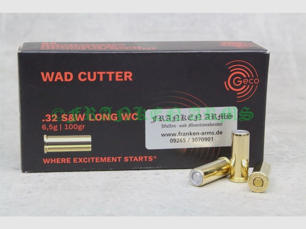 Geco .32 S&W long WC 100gr. 6,5g 50 stuks staffelprijzen