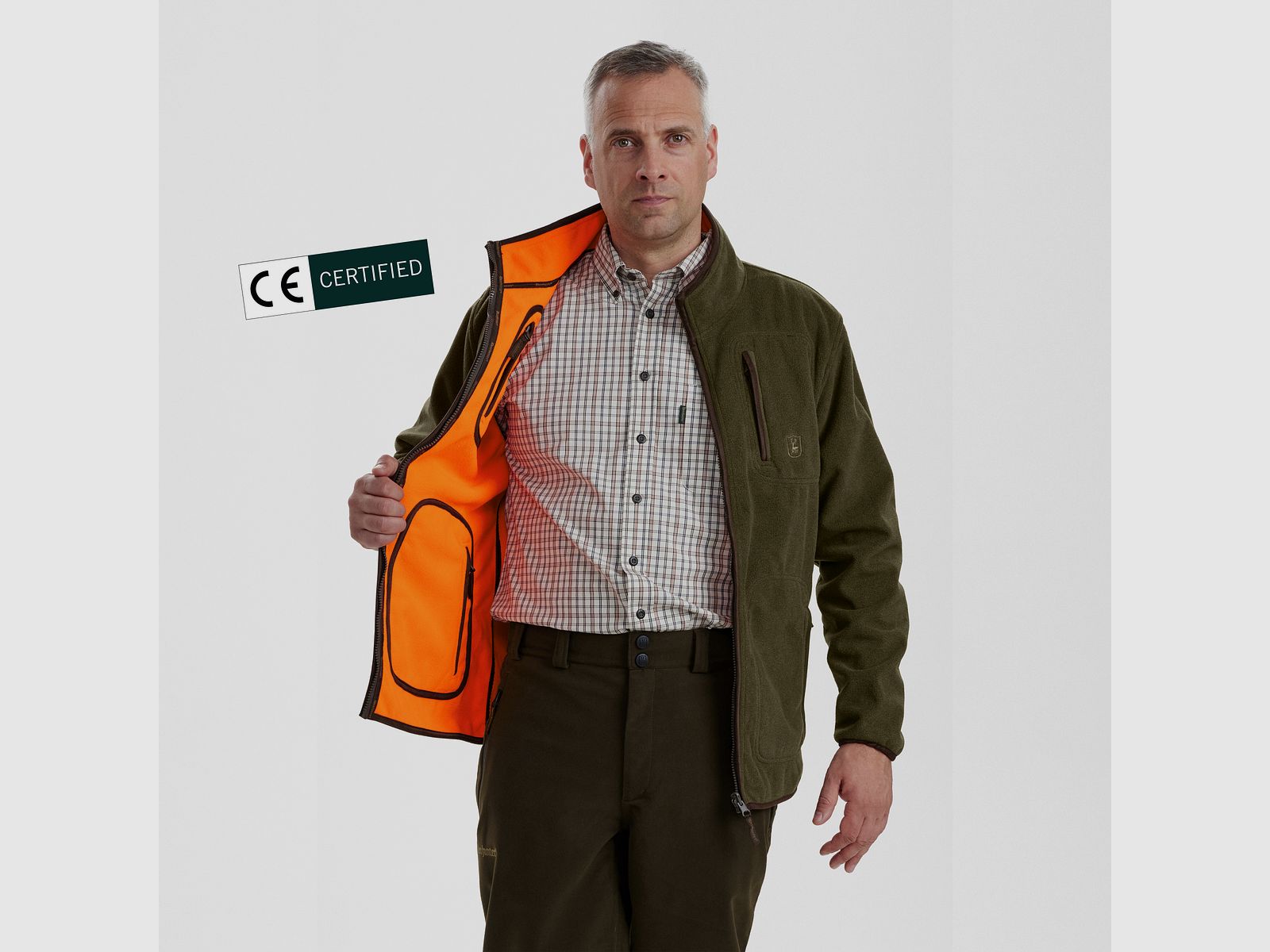 Gamekeeper Bonded Fleecejacke - Wendbar - Orange – Größe: M