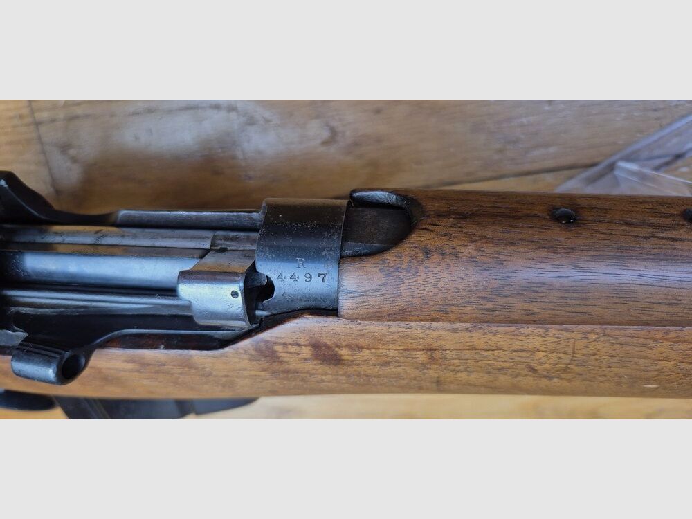 Seltenes englisches Gewehr Lee Enfield MKIII (UND NICHT MKIII(*)!) – Cut-off UND Volleyvisier – Herstellung Enfield 1915! – Originalkaliber 303 Brit. – Monomatrikel! – Alle Teile konform – Guter Lauf – TBE+, Bild 25 von 37