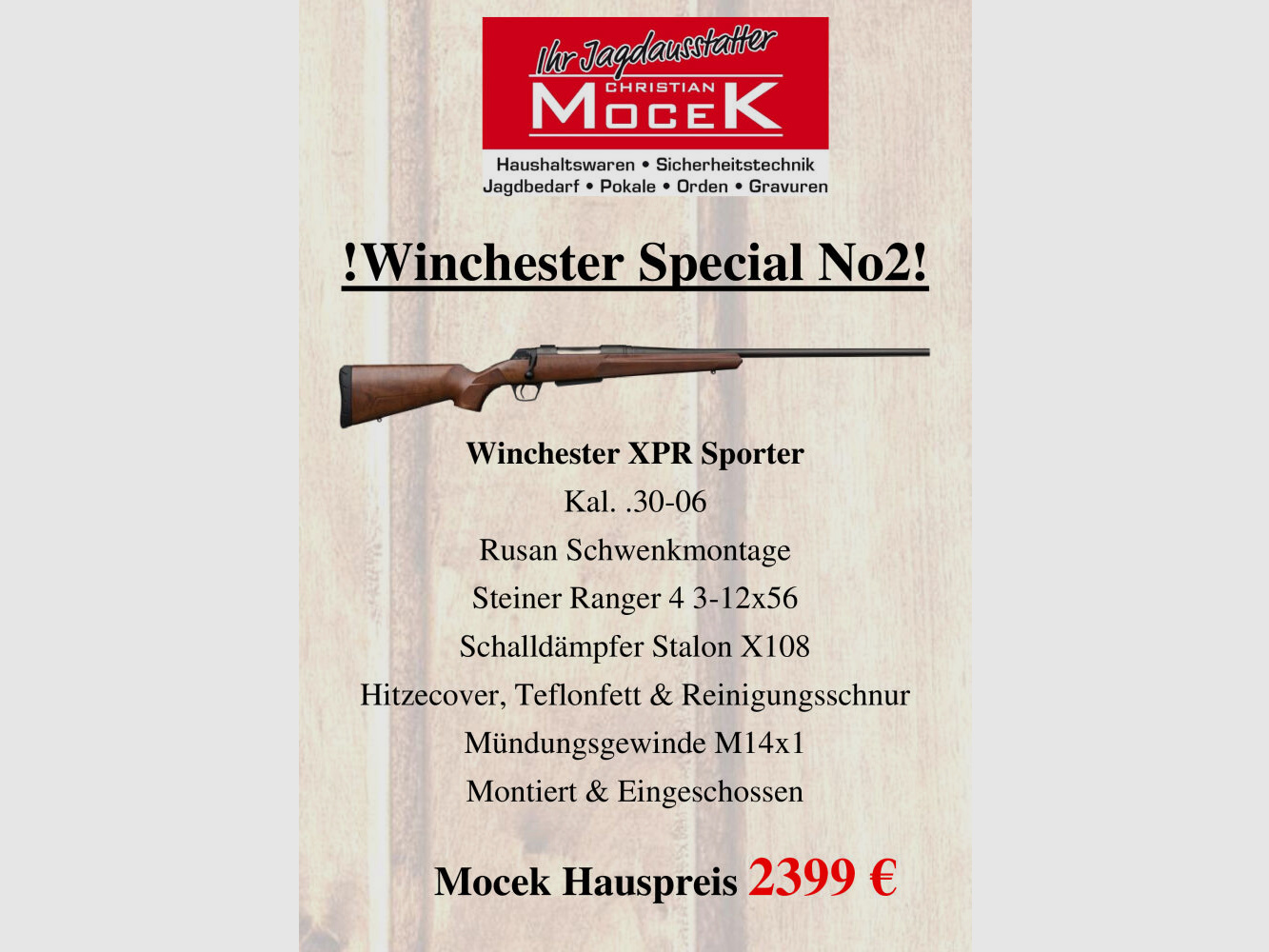 Winchester	 XPR Sporter, mit Steiner Ranger 4 3-12x56