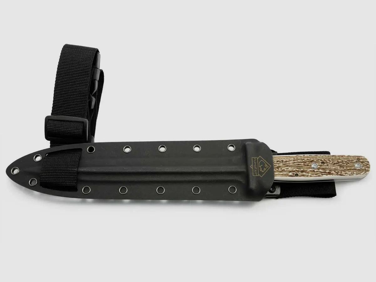 PUMA XP pig sticker 15, Abfangmesser, POM Commando Stag