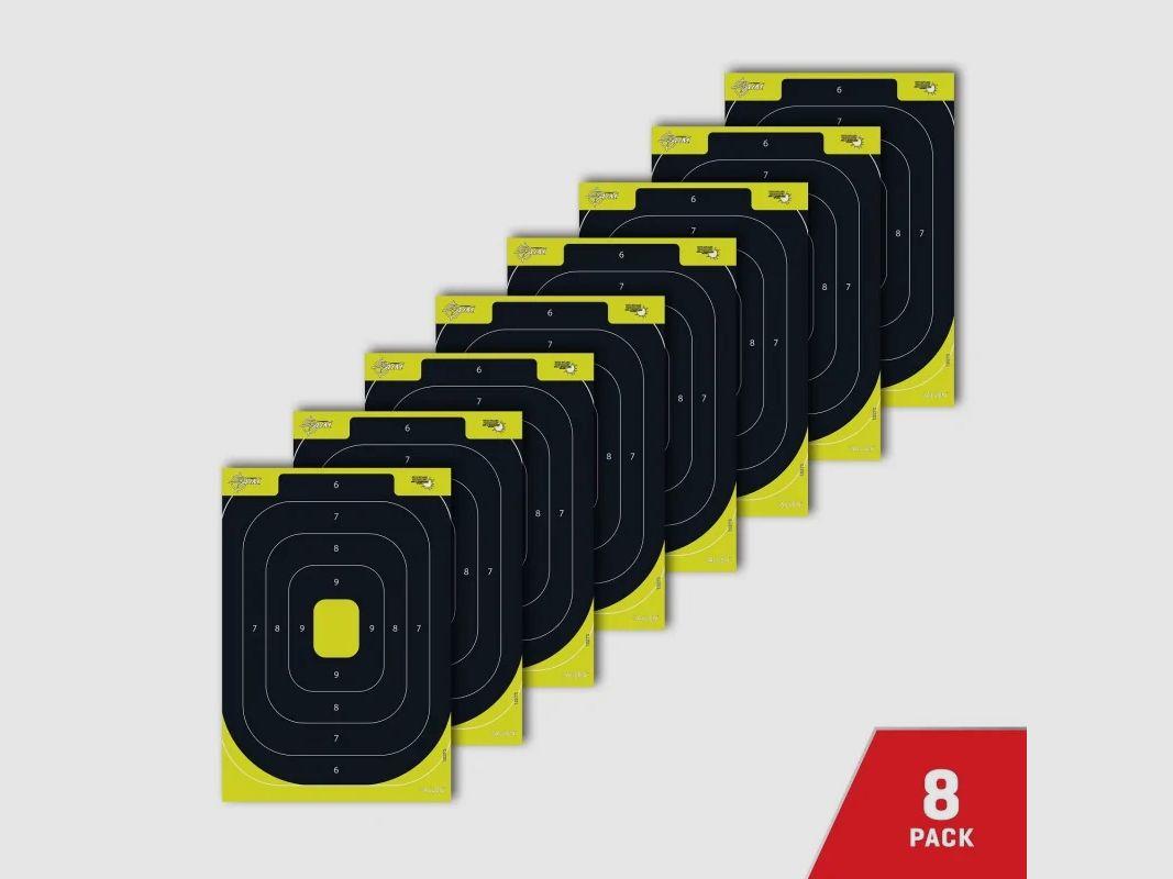 TARCZE DO PRZYSTRZELANIA BRONI ALLEN EZ AIM SPLASH REACTIVE PAPER SHOOTING TARGET IPSC SILHOUETTE 8-PACK, zdjęcie 1 z 6