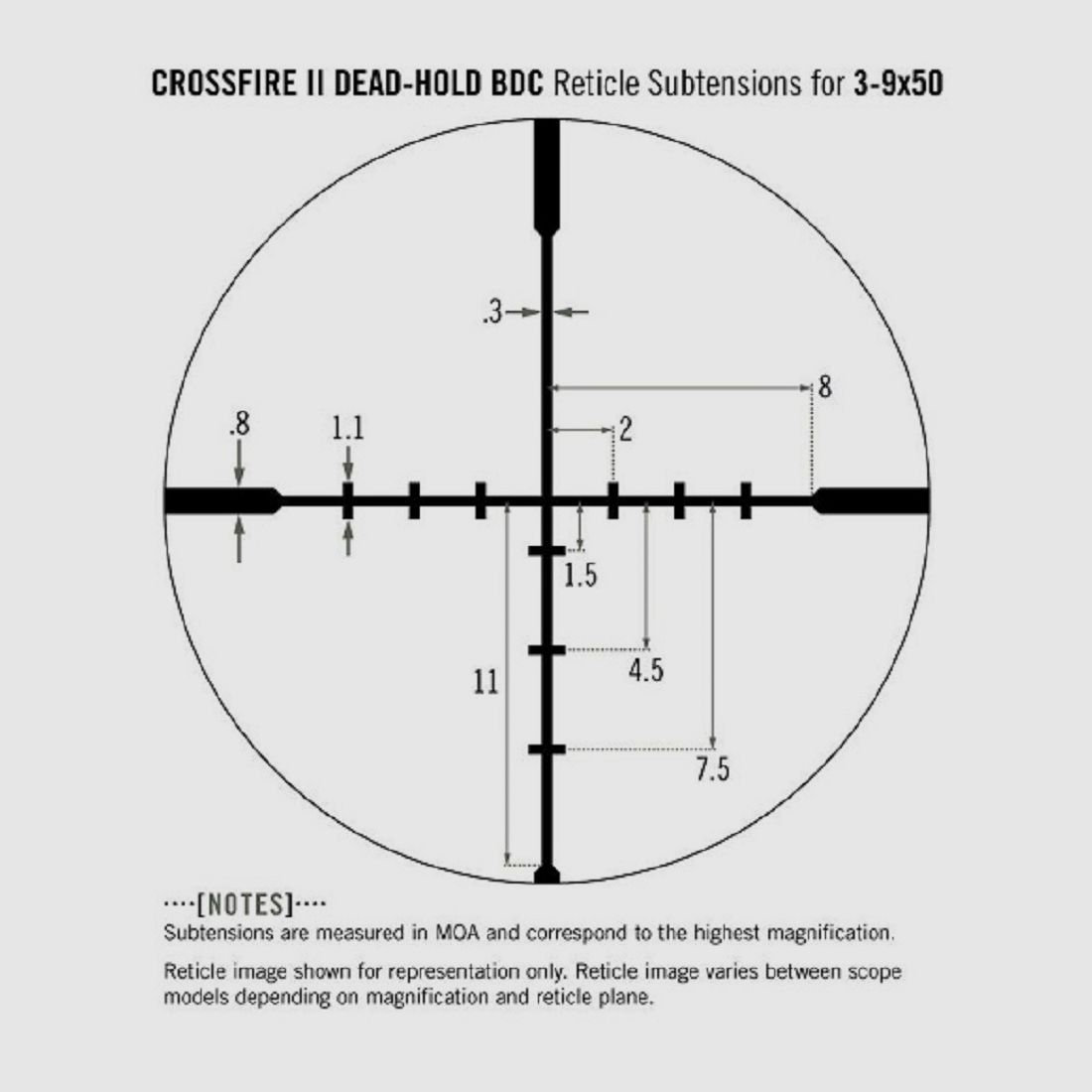 Vortex Crossfire II 3-9x50 Zielfernrohr Dead Hold BDC