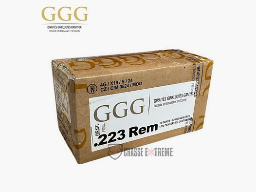 1000 Cartridges GGG Cal 223 Rem 55Gr FmjBT