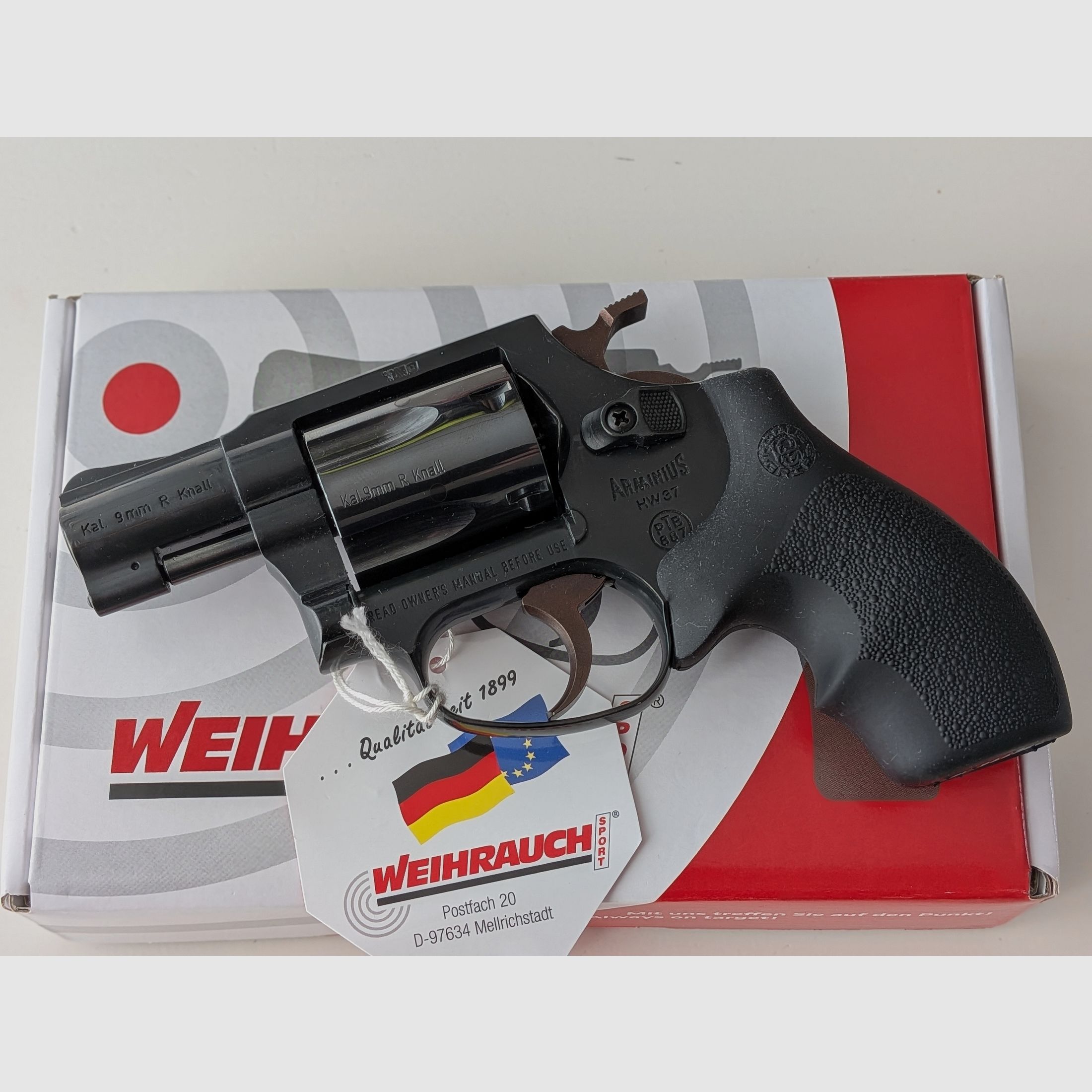 Incense HW 37 PTB 887 blank firing revolver HW37 9mm RK Hogue grip