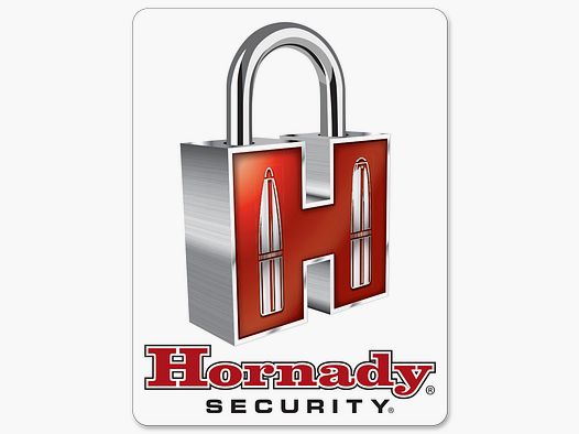 Hornady Security Naklejka - Czerwony/Biały/Czarny - 4"×5"
