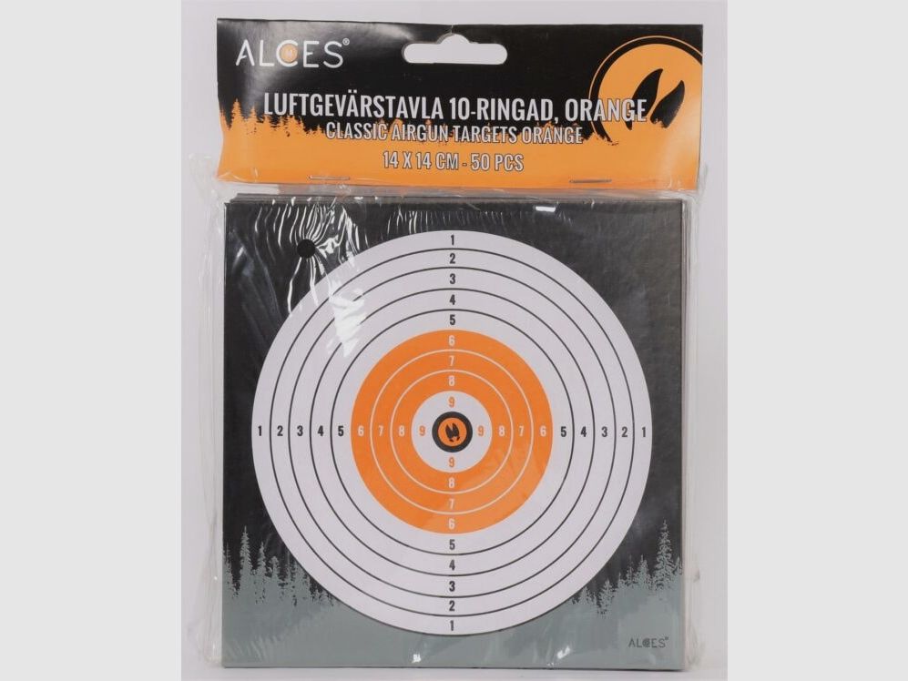 Luftgewehrbretter 14x14 cm 10-Ring mit Farbe
