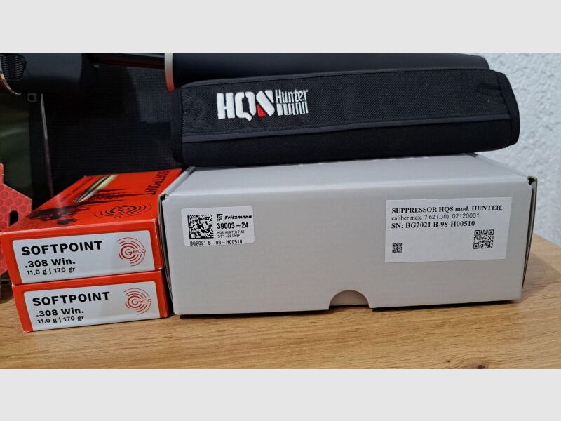 Bergara Bergara TD 13 , Kal. .308 Win., 18 Zoll Lauf , Mündungsgewinde 5/8x24; Meopta Zielfernrohr R5 SFP RD 3-15x50 Abs. 4c Leuchtpunkt; Schalldämpfer HQS Hunter 7,62mm , 5/8"x24 inkl. Neoprenschutz