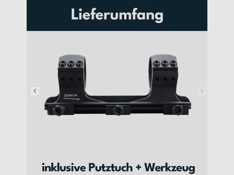 Vector Optics SCTM-58 X-Accu Blockmontage für 34mm Tubus, 21mm Picatinny, 20MOA Vorneigung, h=40mm