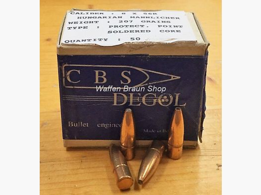 Projectielen, CBS DEGOL Kal. 8 x 56R 207gr.