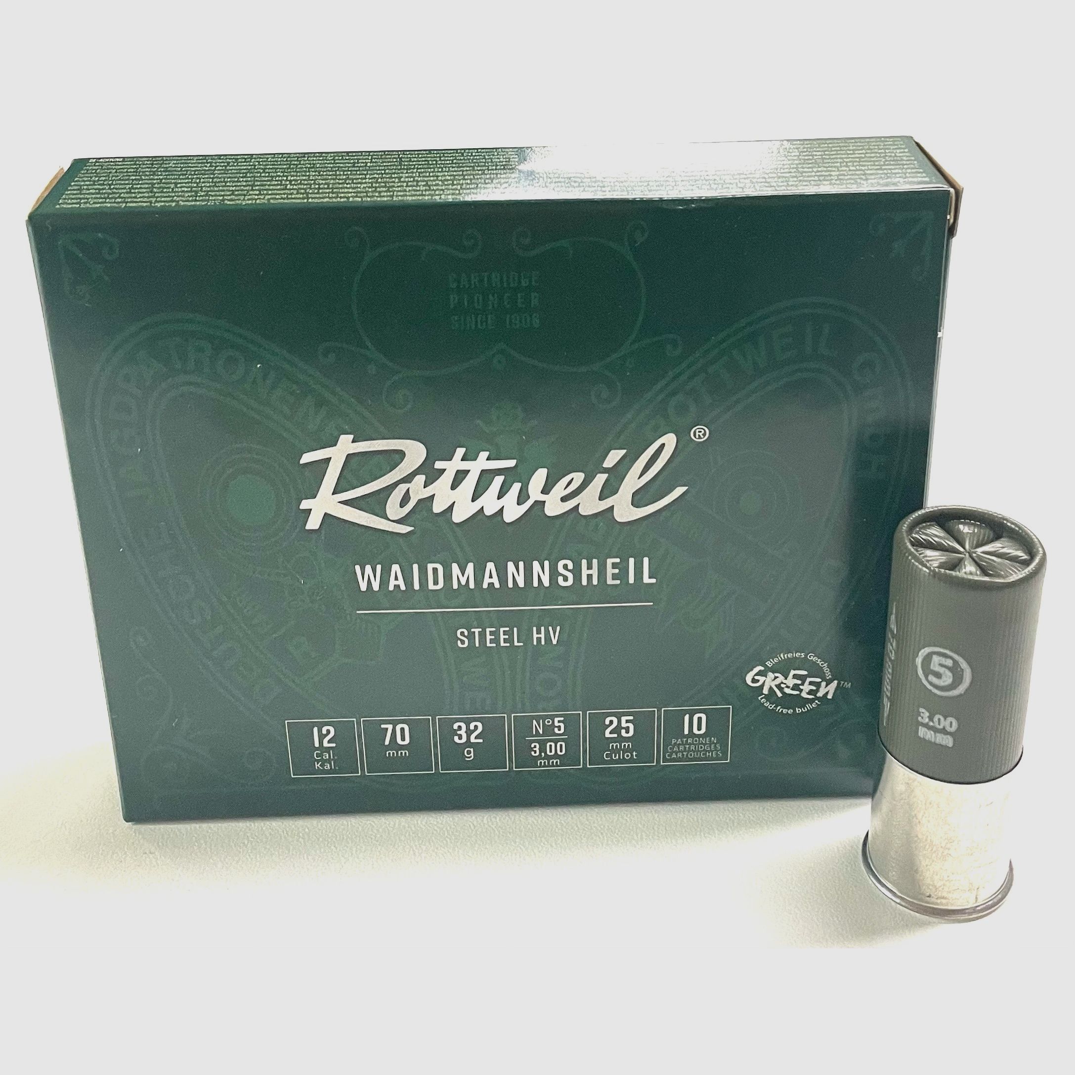 Rottweil 2431745 Waidmannsheil Steel HV 12/70 32g 3,00 mm 10St