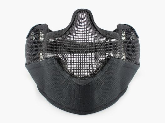 Basic Gittermaske mit Ohrenschutz (Schwarz)