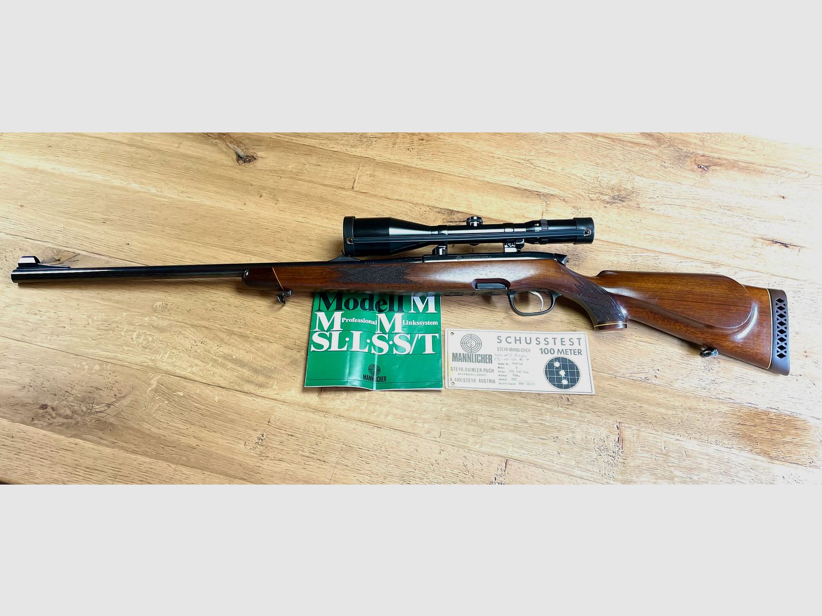 Repetierbüchse Steyr Mannlicher Model S .375 H&H Mag. mit ZF Schmidt & Bender 2,5-10x56 - neuwertig