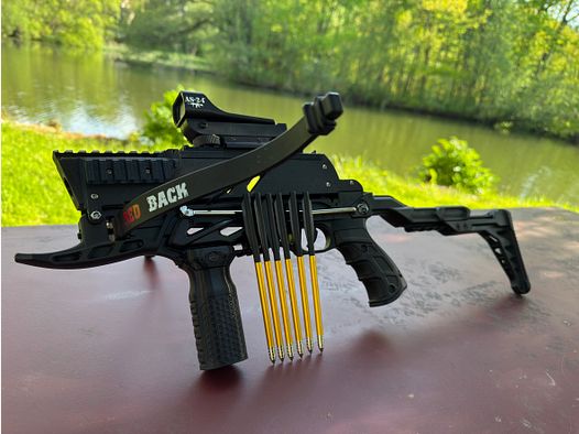 Repetierarmbrust mit 6 Schuß Magazin 80lbs, Man Kung Alligator 2, Redback