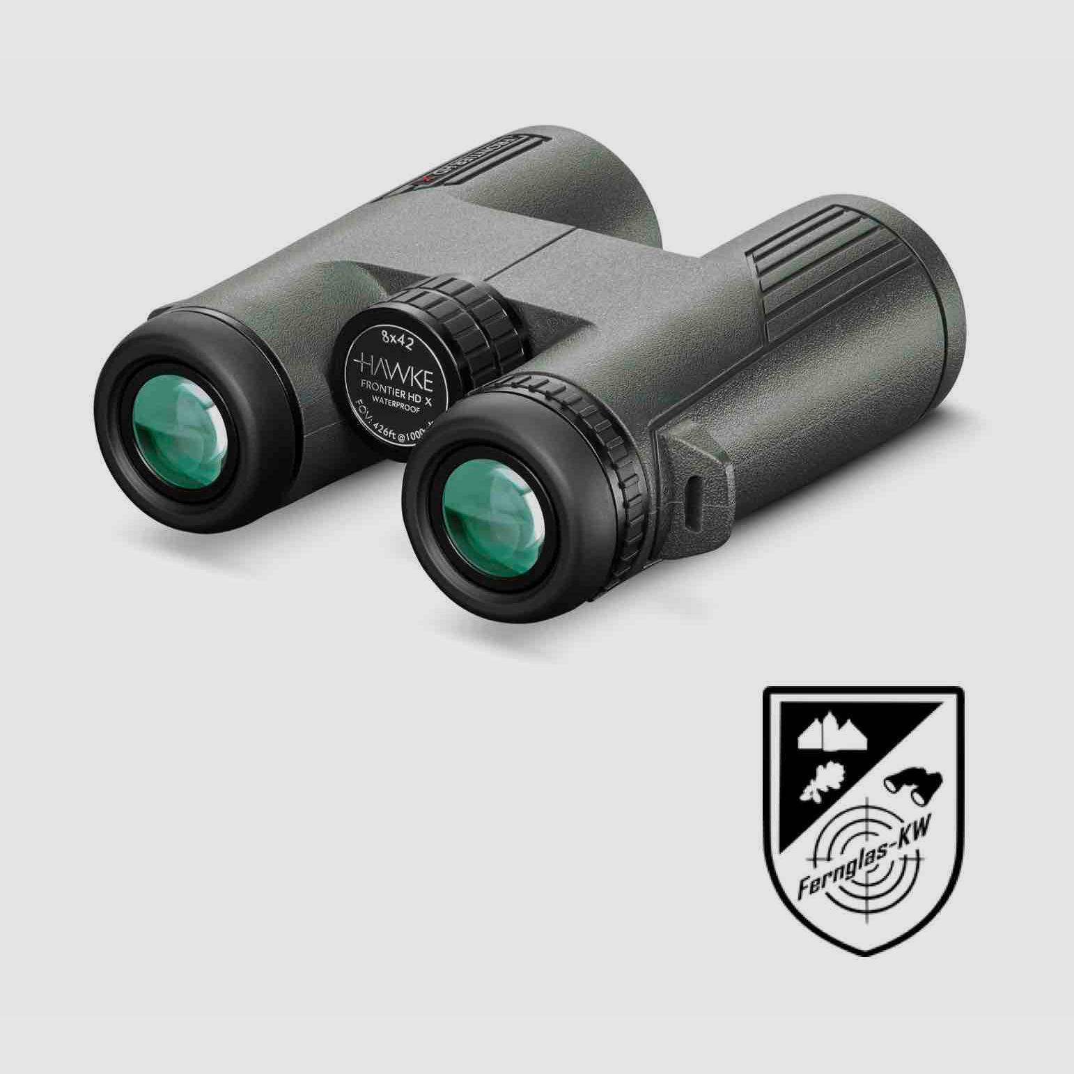 HAWKE 38010 Frontier H DX 8x42 Fernglas Grün mit Zubehör