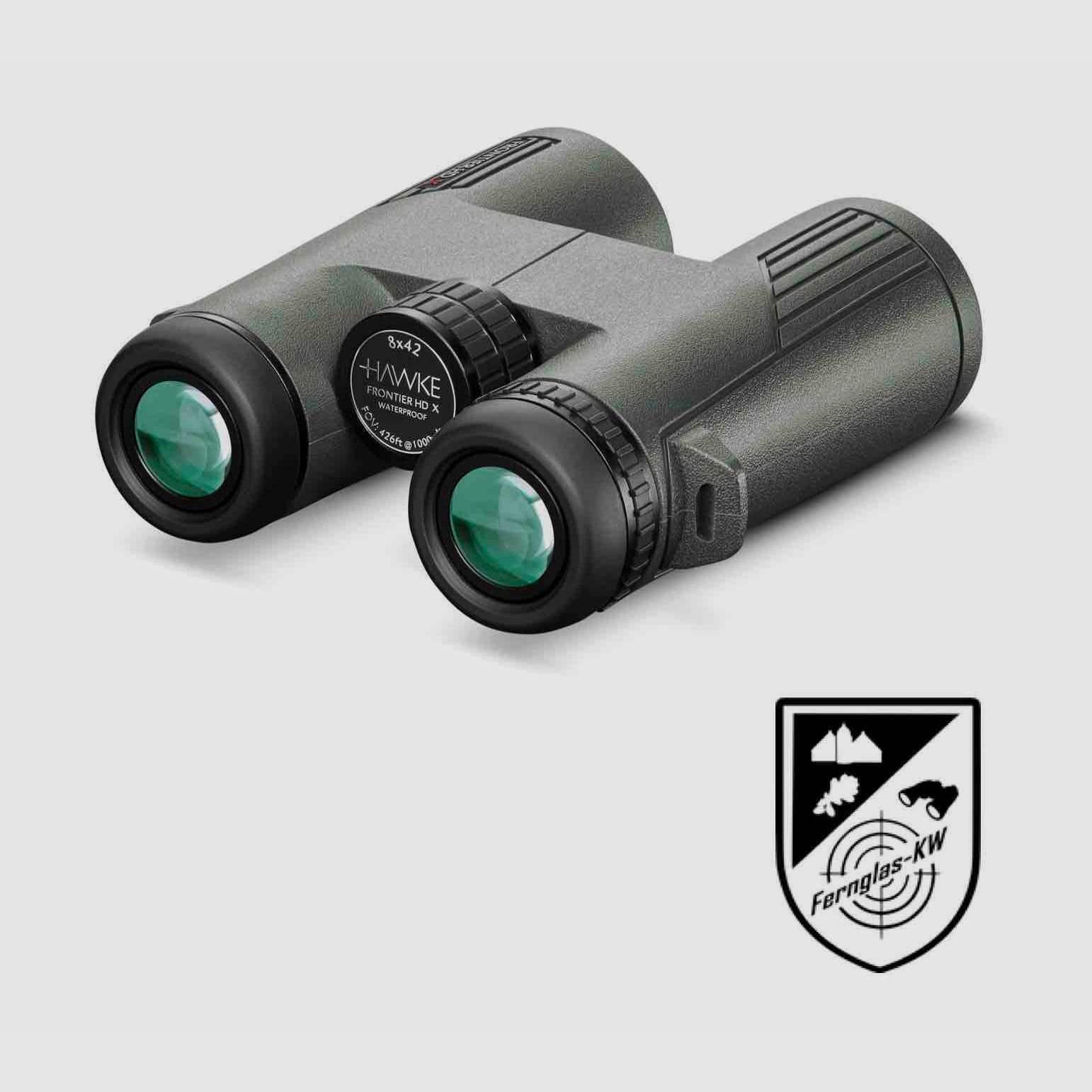 HAWKE 38010 Frontier H DX 8x42 Fernglas Grün mit Zubehör