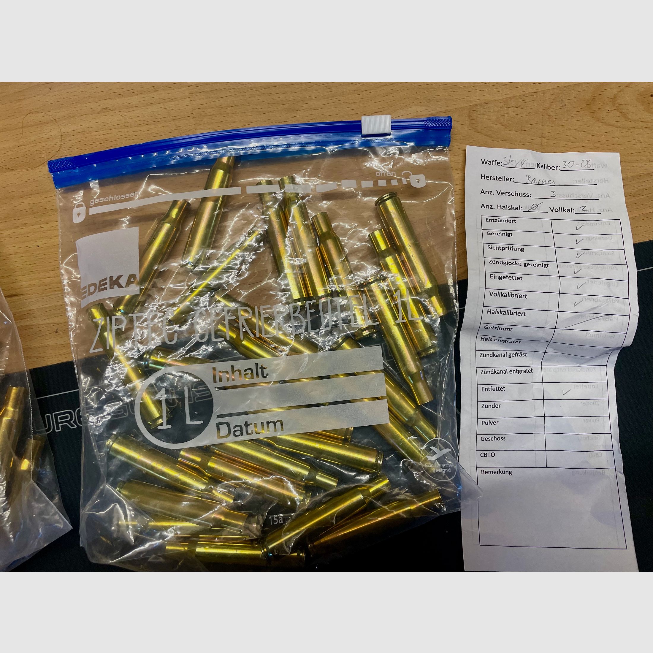 .30-06 Hülsen – ca. 150 Stk., vollkalibriert, gezündert & gereinigt – überwiegend Barnes