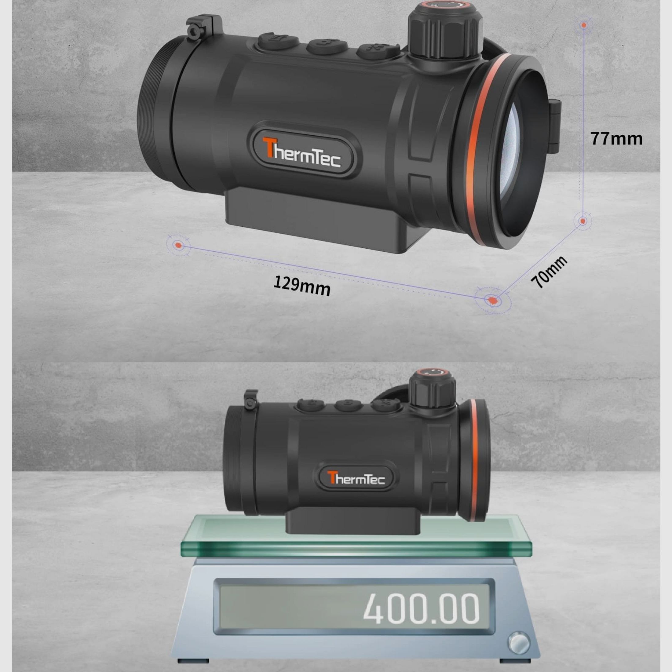 Thermtec Hunt 335 Wärmebildvorsatzgerät 384 x 288 Pixel ≤ 20 mK NETD