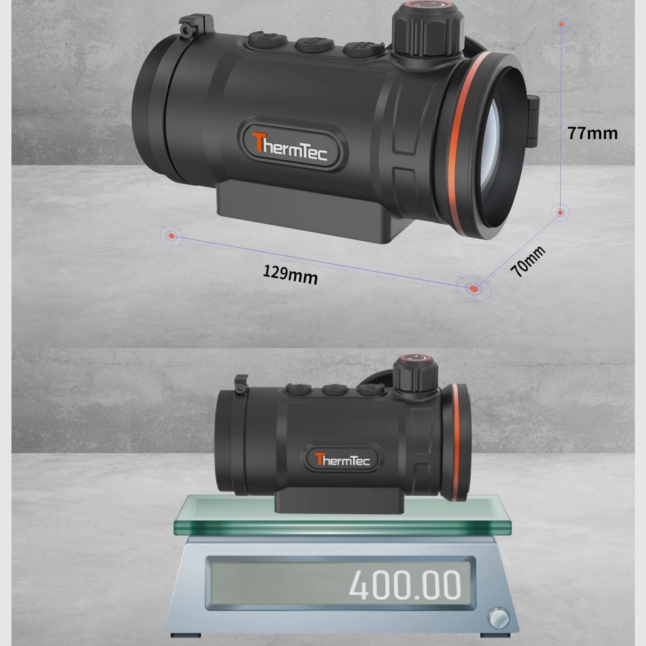 Thermtec Hunt 335 Wärmebildvorsatzgerät 384 x 288 Pixel ≤ 20 mK NETD