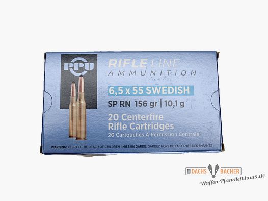 PPU Privi Partizan 6,5x55 SE Swedish 10,1g/156gr SP Teilmantel 20 Schuß