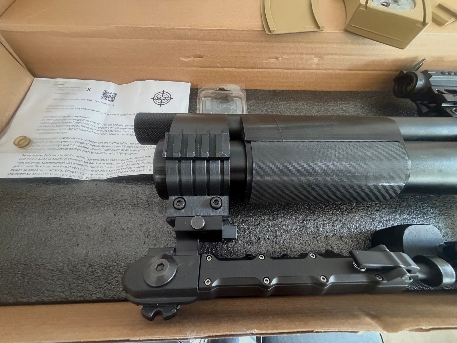 AEA HP-Max MK1 Cal .35 (9mm) F-Luftgewehr – Azione a pompa, RED-DOT + ingranditore, Configurazione tattica