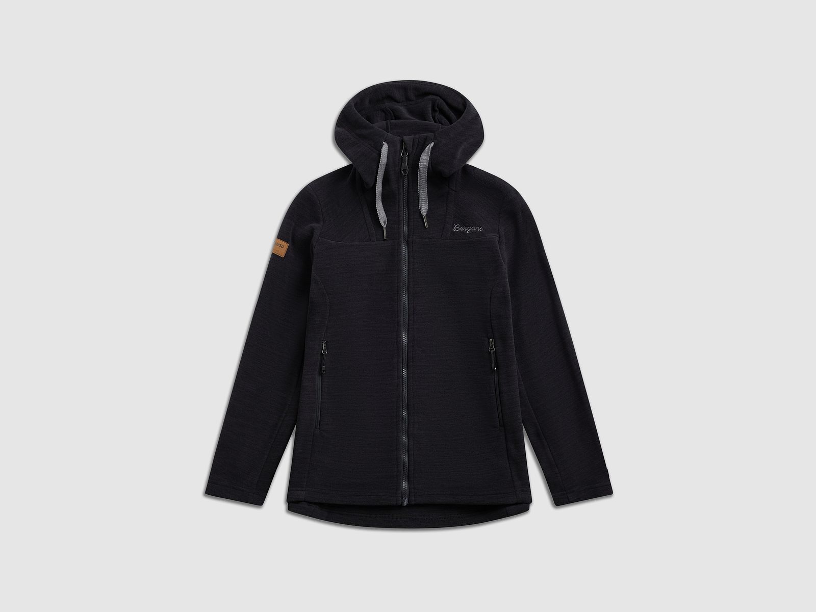 Bergans Hareid Fleece Hood Jacket Donna Nero XL