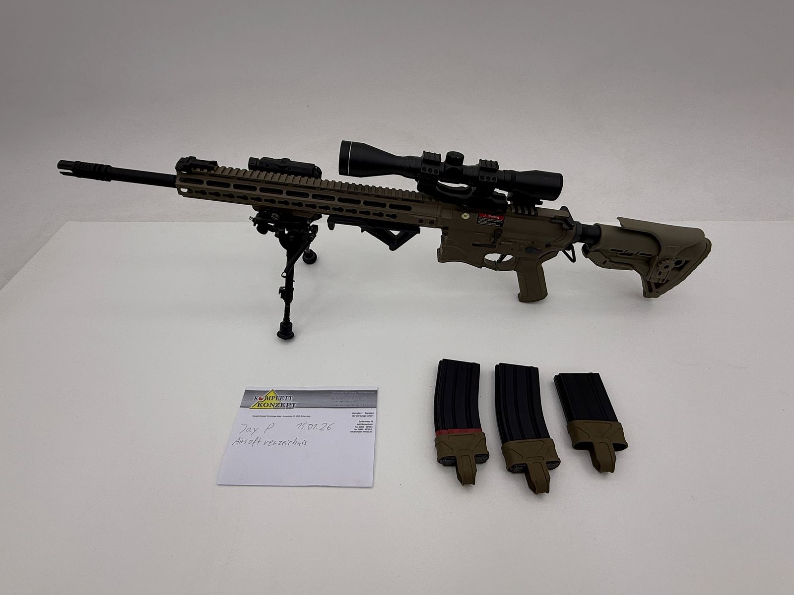 ARES Amoeba Spartan KeyMod Airsoft S-AEG – DMR-Optik – Primer propietario