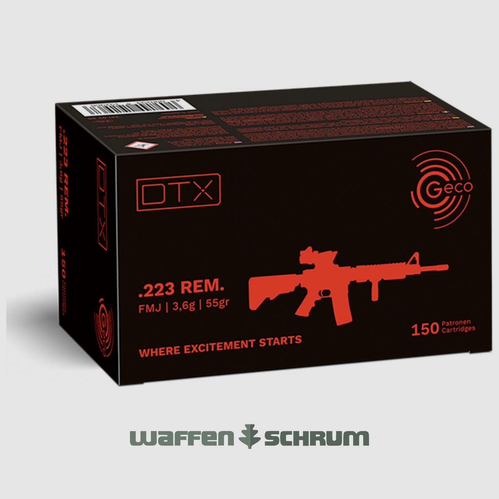 Geco DTX 3,6g - 55gr .223 Rem. 150er Pck