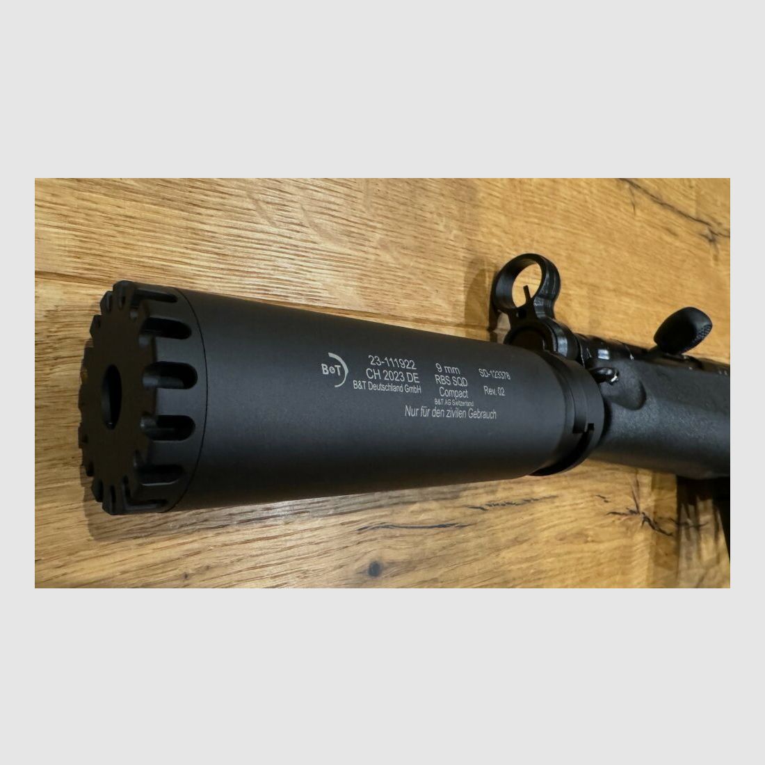 Heckler and Koch SP5 rifle with B&T RBS silencer SQD™ Compact