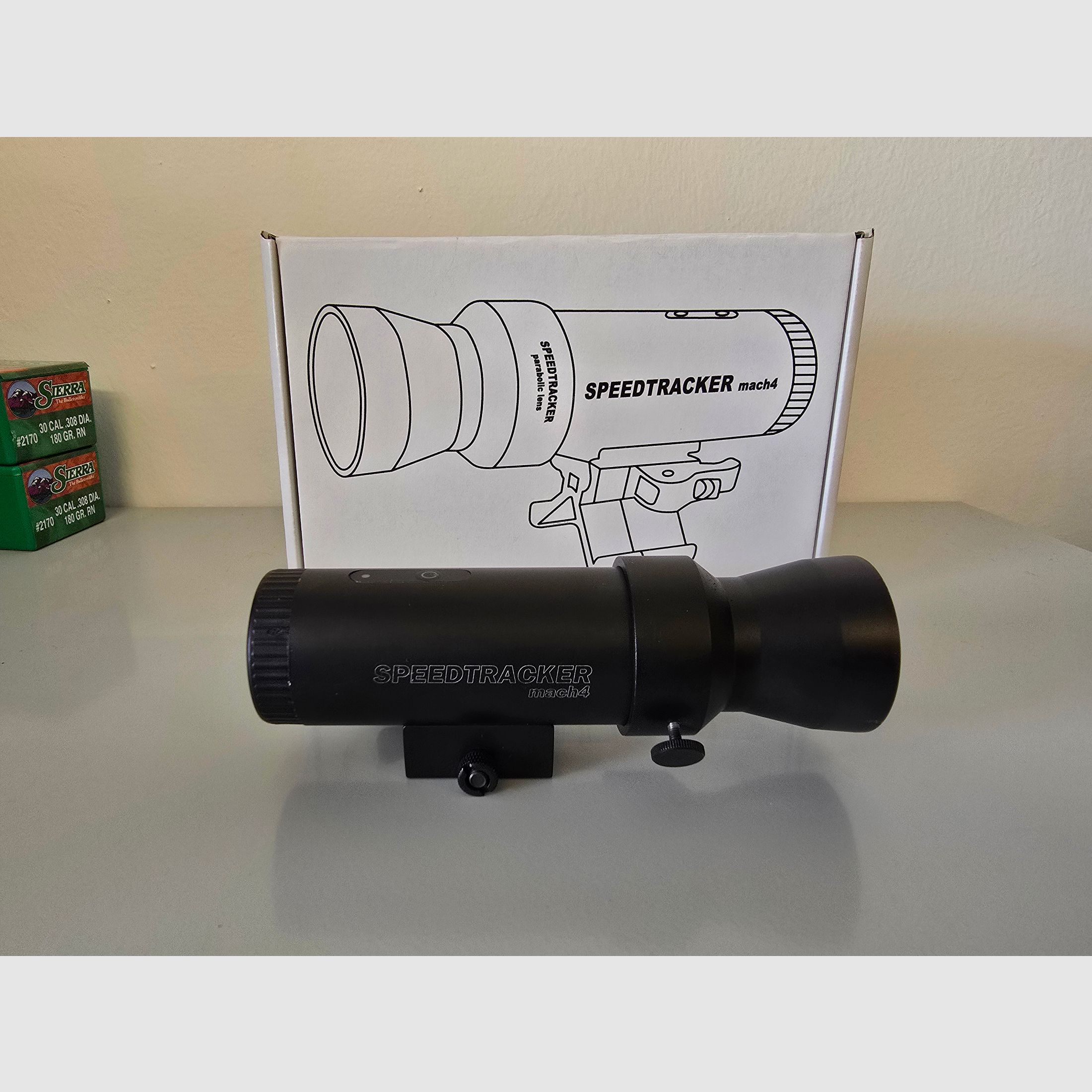 Speedtracker Mach 4 met accessoires, niet Garmin Xero Speedtracker Labradar