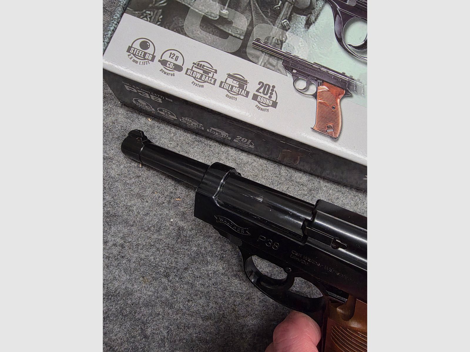  Walther P38 CO2-pistool  Kal. 4,5 mm staal BB