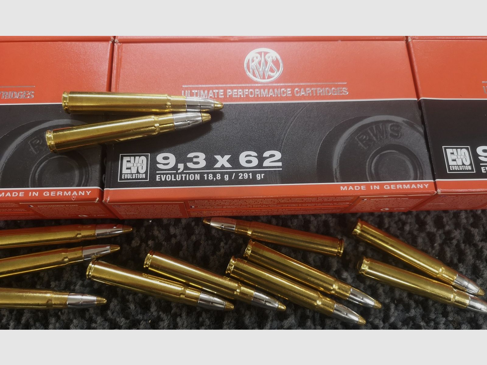 9,3x62 RWS Evolution 18,8g/291grs. 132 pièces