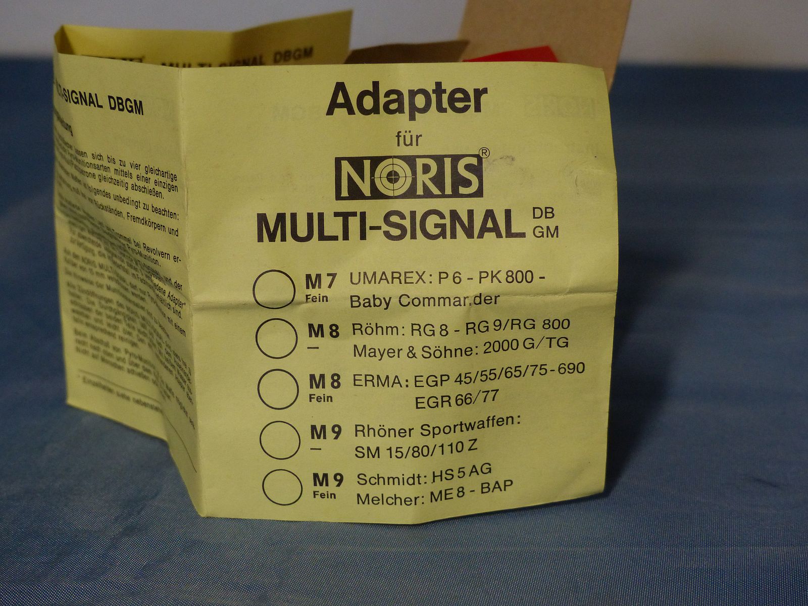 Rewolwer gazowy z hukowym wystrzałem adapter Noris Multi-Signal DBGM OVP vintage