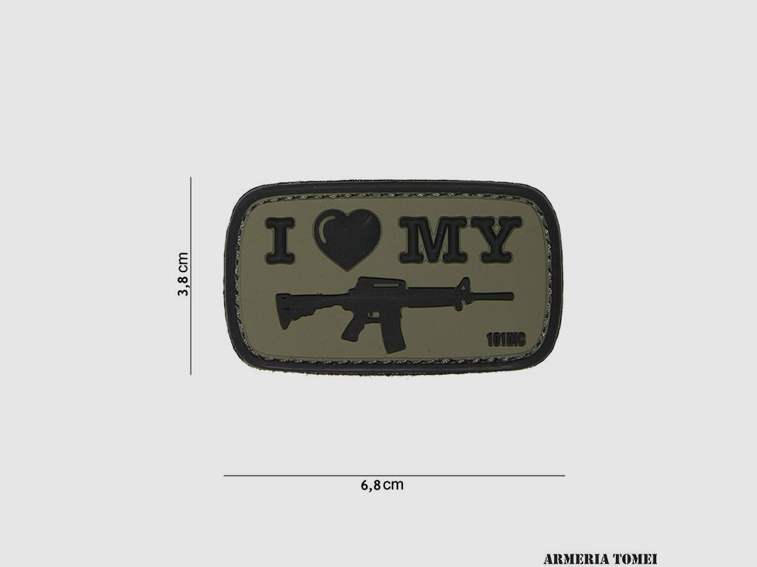 PATCH – 3D PVC I LOVE MY M4 GREEN #16057