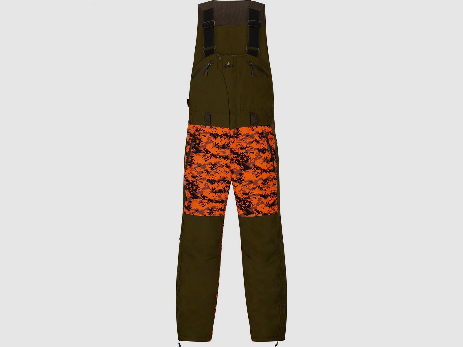 Drückjagd-Latzhose Keiler Pro Herren (Oliv/Orange Camouflage)