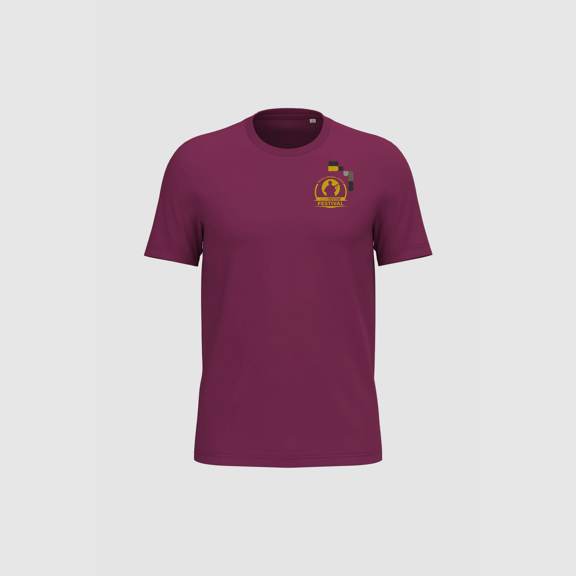 Geartester Festival Bio T-Shirt, piccolo logo