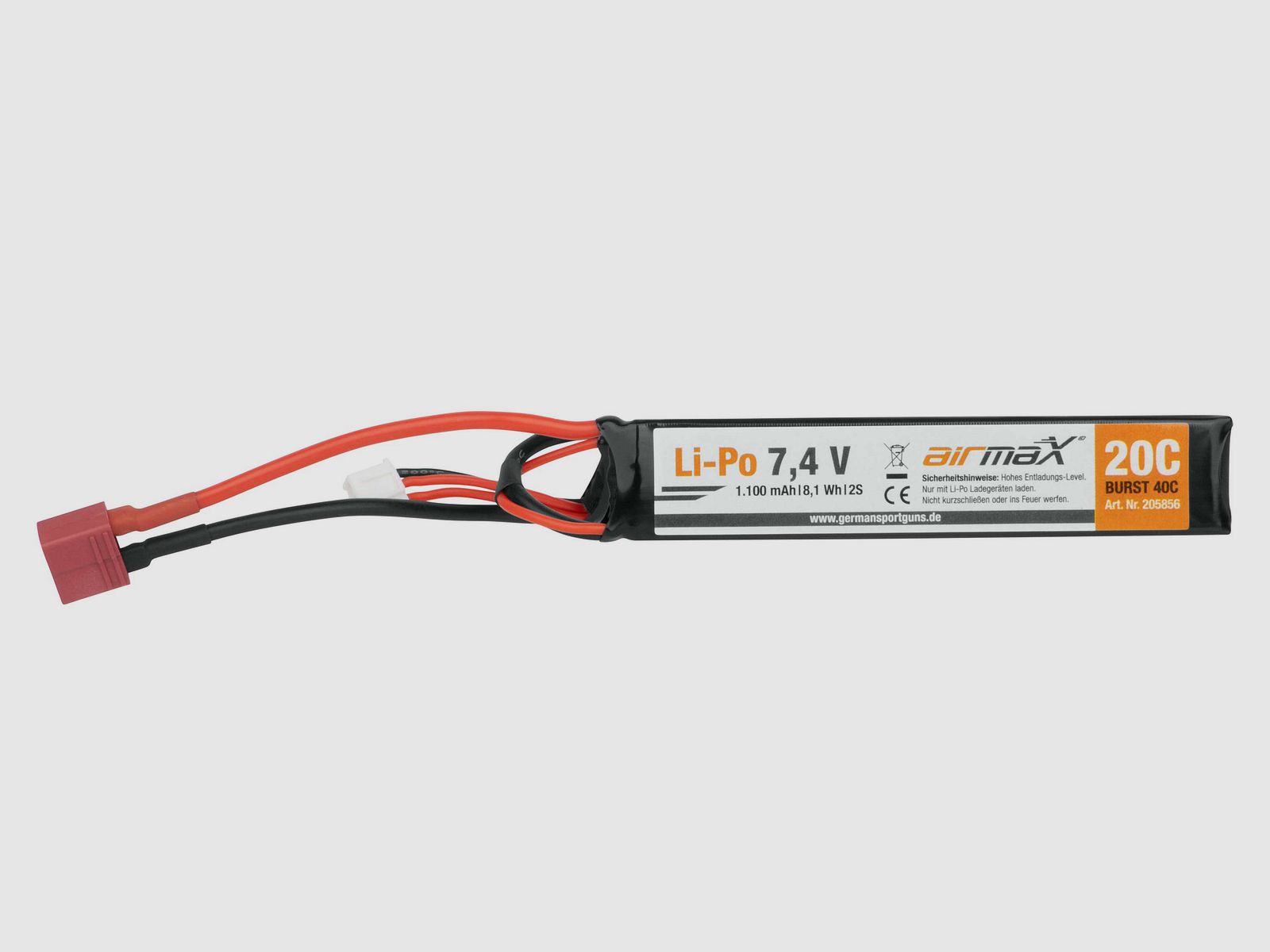 airmaX Akku Li-Po 7,4V | 1.100 mAh Dean Stecker - Airsoft