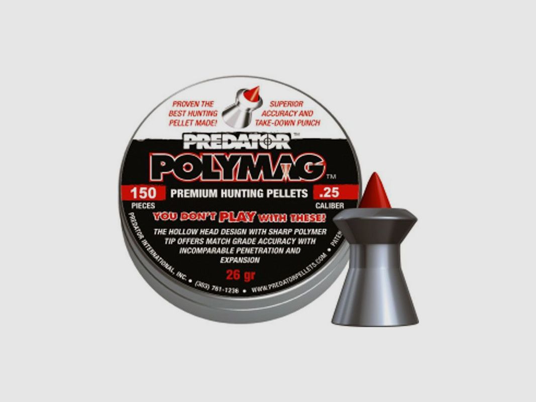 BOX MIT 150 DIABOLO PLOMBEN JSB PREDATOR POLYMAG CAL.6.35
