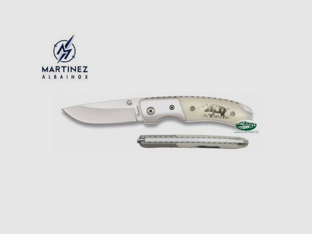 ALBAINOX Couteau Martinez en os de sanglier gravé