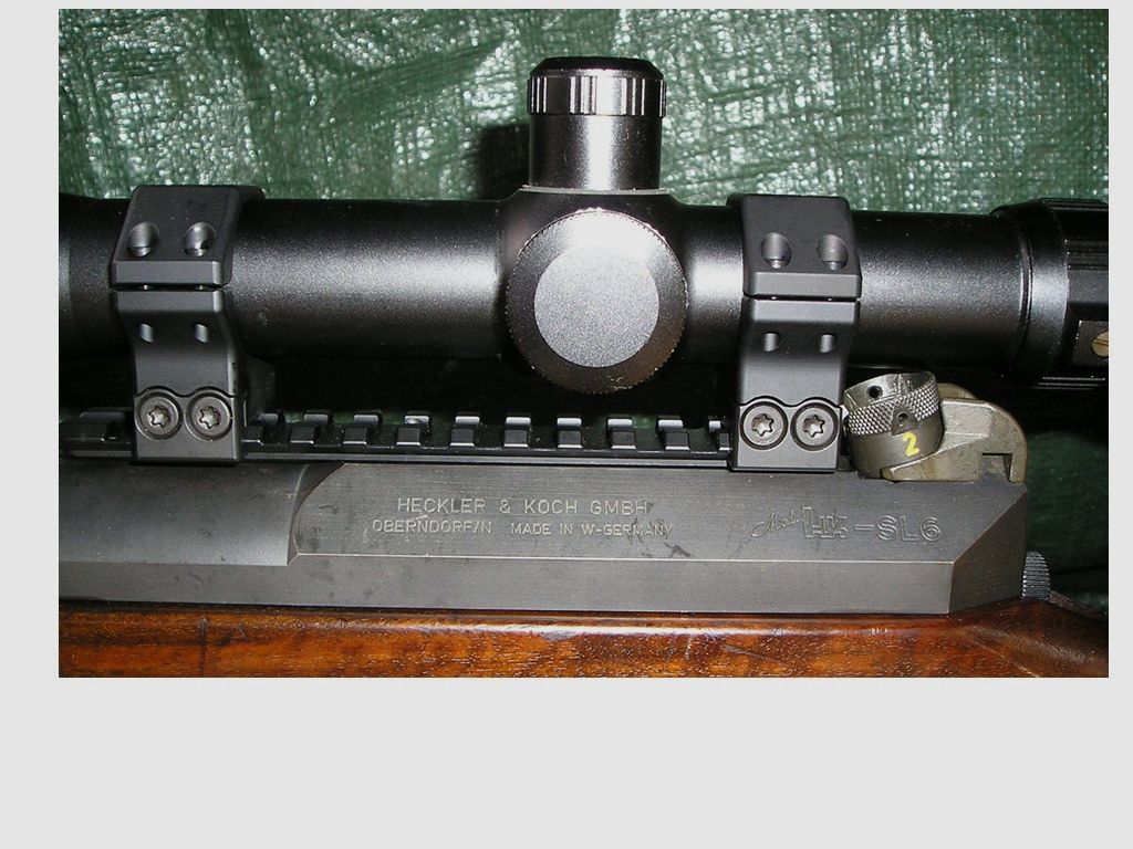  PICATINNY-SCHIENE  für Heckler&Koch SL6/SL7 + HK630/HK770/HK940  mit 30 mm ZF Ringe