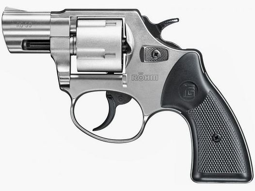 RÖHM rewolwer gazowy (SRS) RG59 'Le Petit' niklowany kal. 9mm R, niklowany welurowo