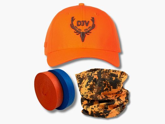 DJV-Drückjagd-Set 3 (DJV-Kappe, Schlauchschal, Markierungsbänder)