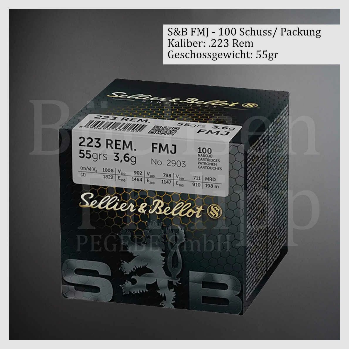 Sellier & Bellot .223 Rem 55gr FMJ